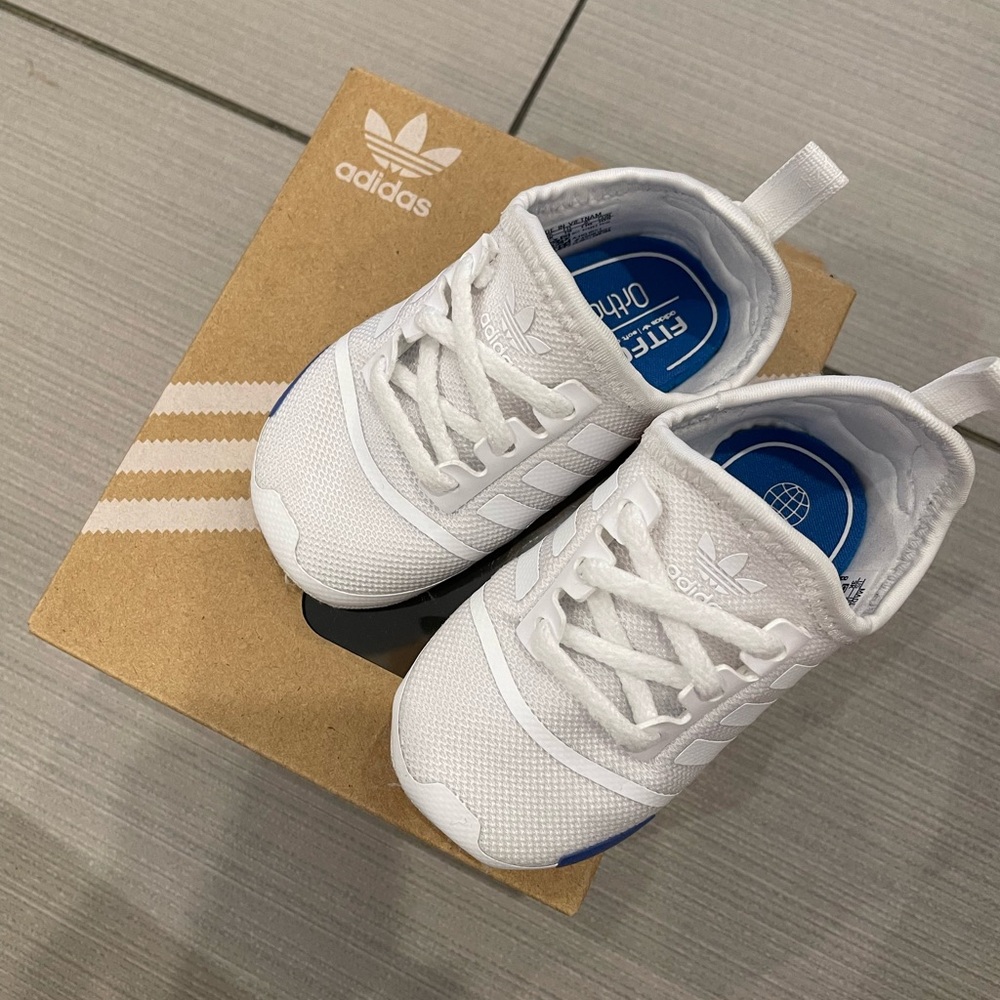 Adidas White NMD Crib Pre Walker Shoes